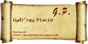 György Placid névjegykártya